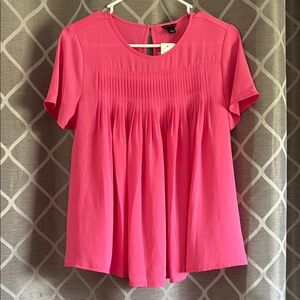 Ann Taylor Women's Pink Pleated Top